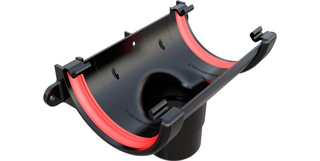 Freeflow 112mm uPVC Half Round Gutter Running Outlet