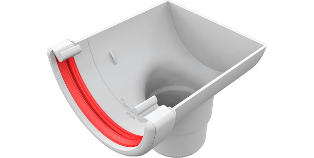 Freeflow uPVC Half Round Gutter Stopend Outlet