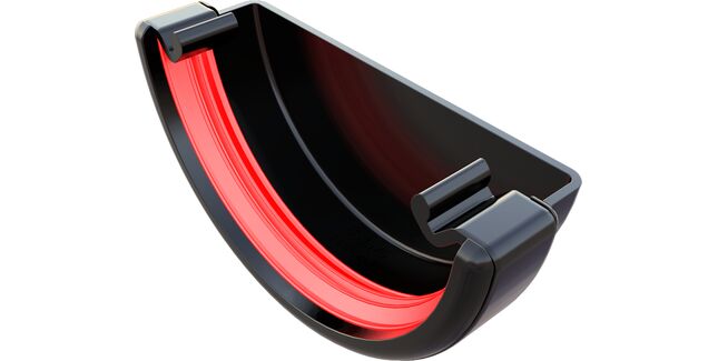 Freeflow 112mm uPVC Half Round Gutter External Stop End