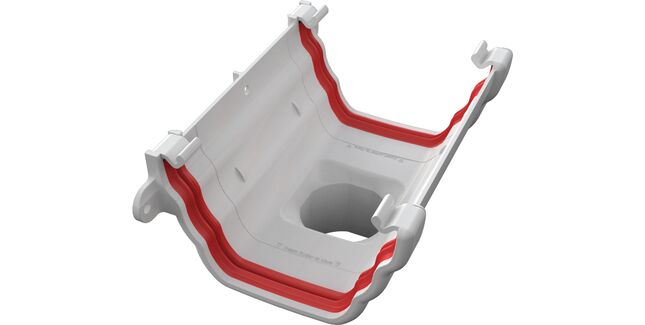 Freeflow 135mm uPVC Ogee Gutter Running Outlet