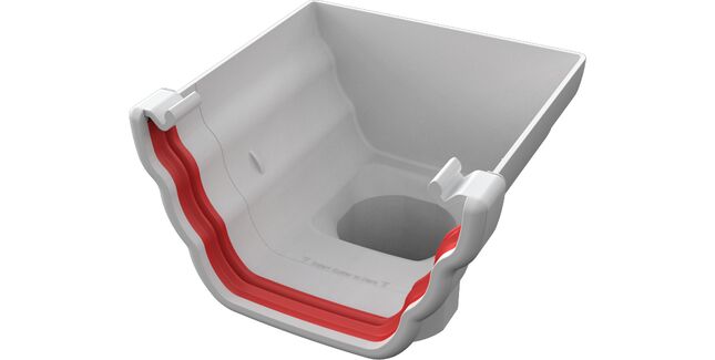 Freeflow 135mm uPVC Ogee Gutter Stopend Outlet