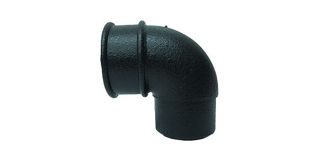 Freeflow 68mm Round 90° Offset Bend - Cast Iron Black