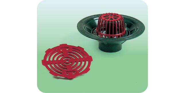 Caroflow 50mm Vertical Threaded Flat Roof Outlets (Dome Grate)