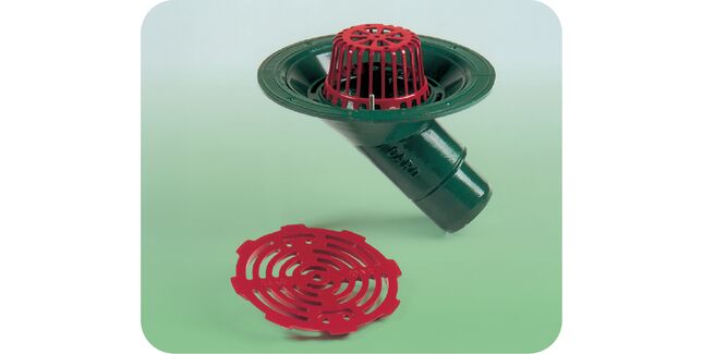 Caroflow 75mm 45 Degree Spigot Flat Roof Drainage Outlet (Dome Grate)