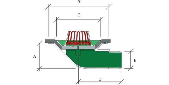 Caroflow 75mm 90 Degree Spigot Flat Roof Drainage Outlet (Dome Grate)