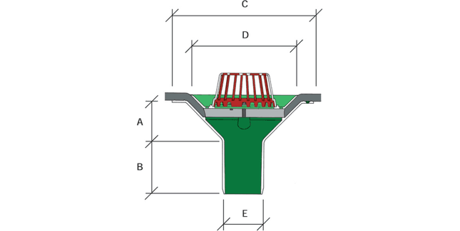 Caroflow 100mm Vertical Spigot Flat Roof Drainage Outlet (Dome Grate)