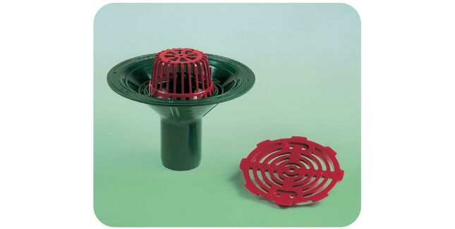 Caroflow 100mm Flat Roof Vertical Spigot Drainage Outlet (Flat Grate)