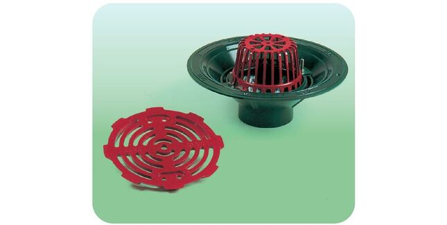 Caroflow 100mm Flat Roof Vertical Threaded Drainage Outlet (Dome Grate)