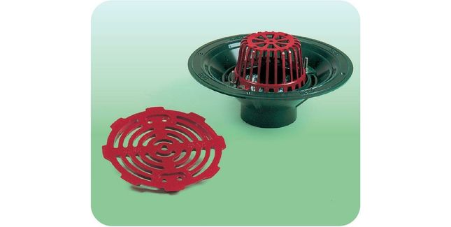 Caroflow 100mm Flat Roof Vertical Threaded Drainage Outlet (Flat Grate)
