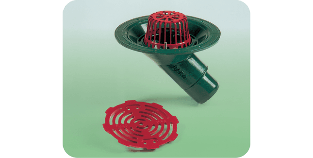 Caroflow 100mm 45 Degree Spigot Flat Roof Drainage Outlet (Dome Grate)