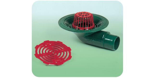 Caroflow 100mm 90 Degree Spigot Flat Roof Drainage Outlet (Dome Grate)