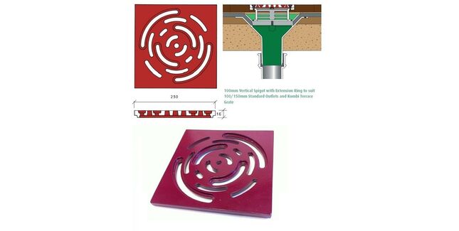 Caroflow Kombi Terrace Grate Flat Roof Drainage Outlet